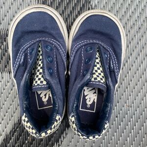Vans Kids Navy Checkered Sneakers